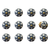 1.5" X 1.5" X 1.5" White Blue And Black  Knobs 12 Pack