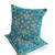 Set of Two Aqua And Gold Botanical Indoor Outdoor Throw Pillow