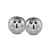 Set of Two Silver Buffed Aluminum Decorative Orb Tabletop Sculpture