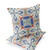 Set of Two Cream Peach And Blue Floral Indoor Outdoor Throw Pillow