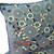 Set of Two Gray Red And Blue Peacock Floral Indoor Outdoor Throw Pillow