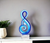 12" Clear and Blue Murano Glass Modern Abstract Tabletop Sculpture