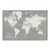 Homeroots Home Decor 36" Minimalist World Map Canvas Wall Art, Slate Grey and White