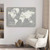 Homeroots Home Decor 36" Minimalist World Map Canvas Wall Art, Slate Grey and White