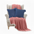 Cozy  Flannel Throw Blanket with Decorative Pillow Covers Chunky KnitTextu Design