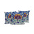 Set of Three Blue Gray Yellow And Red Sunflower Indoor Outdoor Throw Pillow