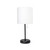 20" Black USB Table Lamp LED With Drum Shade