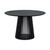 Six Piece Black Round Wood Dining Set with Four Chairs and Sideboard