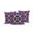Set of Three Purple Peach Indigo And Yellow Floral Indoor Outdoor Throw Pillow