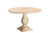 Five Piece Beige Round Solid Wood Dining Set with Four Chairs