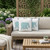Set of Three Light Blue Gold And White Elephant Indoor Outdoor Throw Pillow