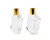 Set of Two Gold Abstract Crystal Tabletop Wedding Taper Candlesticks