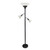 71" Bronze Metal Floor Lamp With White Glass Bowl Shade