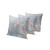 Set of Three Gray Blue And Orange Peacock Indoor Outdoor Throw Pillow