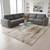 9' X 12' Beige Blue And Ivory Abstract Washable Area Rug With UV Protection