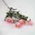 Colo Glass Flower Vase with  Bunch  Heads Artificial Fake Silk Rose Home Decor