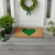 24" X 36" Brown And Green Heart Outdoor Coir Door Mat
