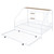 White Metal Full House Bed With Trundle
