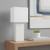 21" White USB Table Lamp LED With Shade