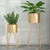 Gold Metal Plant Stand with Gold Flower Pot Holder Corner Shelving Rack Indoor Display