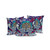Set of Three Blue Aqua And Orange Sunflower Indoor Outdoor Throw Pillow
