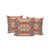 Set of Three Red Yellow And Aqua Abstract Indoor Outdoor Throw Pillow