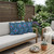 Set of Three Blue Botanical Indoor Outdoor Throw Pillow
