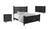 Three Piece Black Solid Wood Bedroom Set