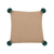 Ribbed Knit Pillowcase with PomPoms Warm Beige