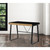 43" Black Wood and Metal Writing Desk With Two Drawers