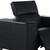 Two Piece Black Genuine Leather Five Person Seating Set