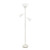 71" White Metal Floor Lamp With White Glass Bowl Shade