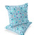 Set of Two Light Blue And Gray Botanical Indoor Outdoor Throw Pillow