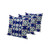 Set of Three Indigo And Pink Abstract Indoor Outdoor Throw Pillow