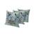 Set of Three Green And Blue Bird Indoor Outdoor Throw Pillow
