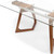 63" Clear And Brown Glass And Metal Self-Storing Leaf Double Pedestal Base Dining Table