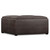 35" Brown and Black Leather Cocktail Ottoman With Storage