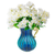 Colo Glass Flower Vase with  Bunch  Heads Artificial Fake Silk Lilium nanum Home Decor