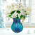 Colo Glass Flower Vase with  Bunch  Heads Artificial Fake Silk Lilium nanum Home Decor