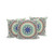 Set of Three Beige And Blue Geometric Indoor Outdoor Throw Pillow