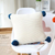 Ribbed Knit Pillowcase with PomPoms Cream 