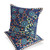 Set of Two Blue Red And Off White Peacock Floral Indoor Outdoor Throw Pillow