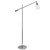 56" Silver Metal Swing Arm Floor Lamp With Clear Glass Cylinder Shade