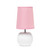 11" White Round Table Lamp With Drum Shade