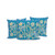 Set of Three Blue Peacock Indoor Outdoor Throw Pillow