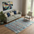 5' X 7' Blue Floral Distressed Area Rug