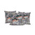 Set of Three Pink Dark Green And Gray Floral Indoor Outdoor Throw Pillow