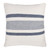 20" Ivory And Blue Beach Striped Throw Pillow Cover