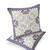 Set of Two Gray And Navy Blue Botanical Indoor Outdoor Throw Pillow