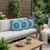Set of Three Blue And Purple Geometric Indoor Outdoor Throw Pillow